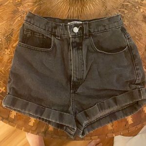Black Denim High Waisted American Apparel Shorts
